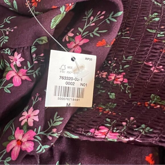 Old Navy Puff Sleeve Open Back Cottagecore Floral Print Maxi Dress - Picture 8 of 9